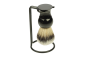 Preview: Shaving brush holder metal black with shaving brush black with Synthetikhair