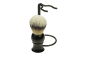 Preview: Shaving brush holder metal black with shaving brush black with Synthetikhair
