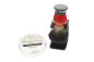 Preview: Holder for Shavingbrush black with shaving brush red/black with Synthetikhair, Shaving soap in an aluminum can