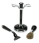 Preview: Shaving Set  Mach3, pure badger brush,  Plastic, black/silver, Hight: 17cm