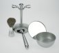Preview: Shaving Set  Mach3, pure badger brush,  Plastic, silver,  With mug,  Hight: 17cm