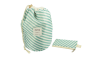 Preview: Beauty travel bag, turquoise/white stripes, empty, Height 23,5 cm