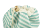 Preview: Beauty travel bag, turquoise/white stripes, empty, Height 23,5 cm