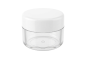 Preview: Cosmetic Jar, empty, Plastic, white cap, for 20 ml, Ø 4 cm, Height: 3,2 cm