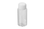 Preview: Cosmetic Bottle, empty, Plastic, white cap, for 55 ml, Ø 3,5 cm, Height: 8,5 cm