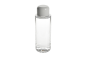 Preview: Cosmetic Bottle, empty, Plastic, white cap, for 100 ml, Ø 3,8 cm, Height: 11,5 cm