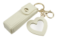 Preview: Fashionable lipstick and pocket atomizer bag with snap fastener, small heart-shaped mirror, and keychain snap hook, pink