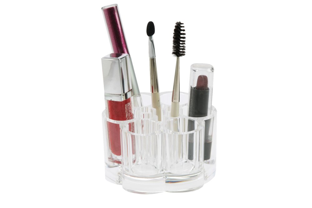 Acryl-Ständer für Lippenstifte, Zerstäuber, rund, leer, Ø 9 cm, Höhe 6 cm