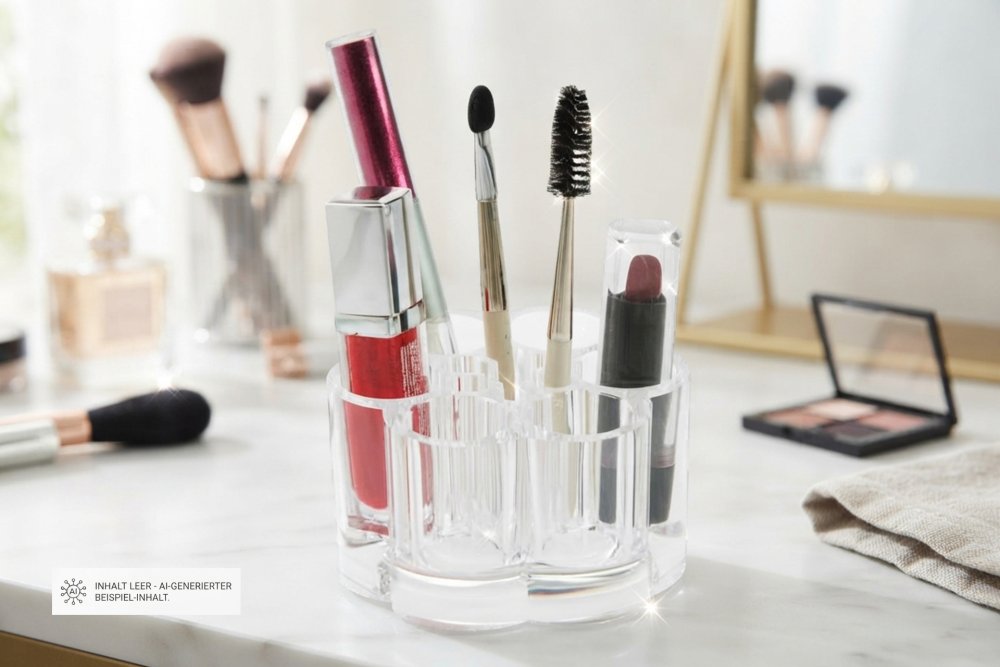 Acryl-Ständer für Lippenstifte, Zerstäuber, rund, leer, Ø 9 cm, Höhe 6 cm