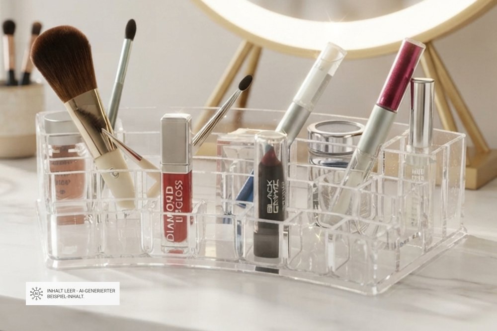 Kosmetik-Organizer, Acryl, halbrund, leer, Maße: 28,2 x 11,9 cm, Höhe 6,5 cm