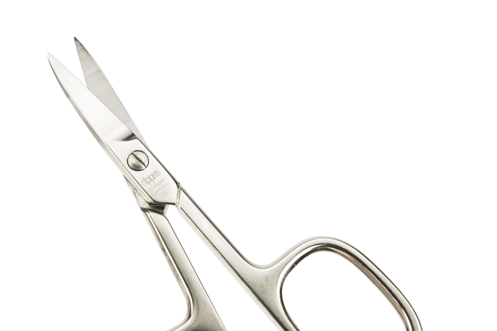Nagelschere mit gebogene Spitze, vernickelt,  850