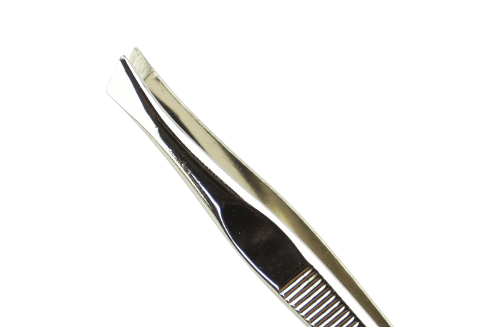 Pinzette schräg, vernickelt, 37