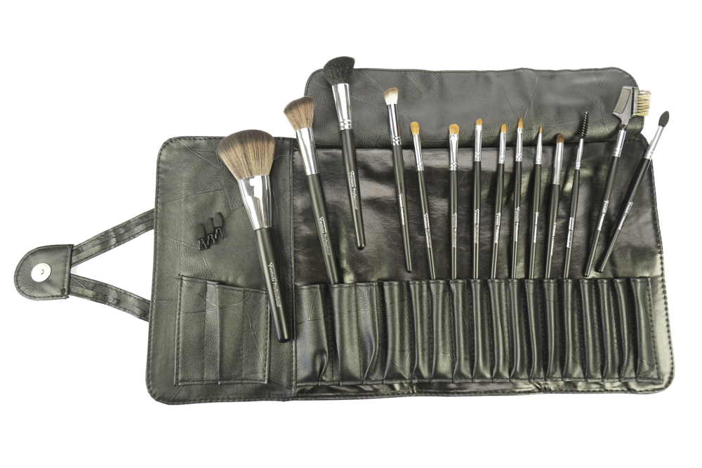 Pinsel-Set Professional 14-teilig + 3 Ersatz-Applicatoren in Tasche,  Maße: 51,5 x 25 cm