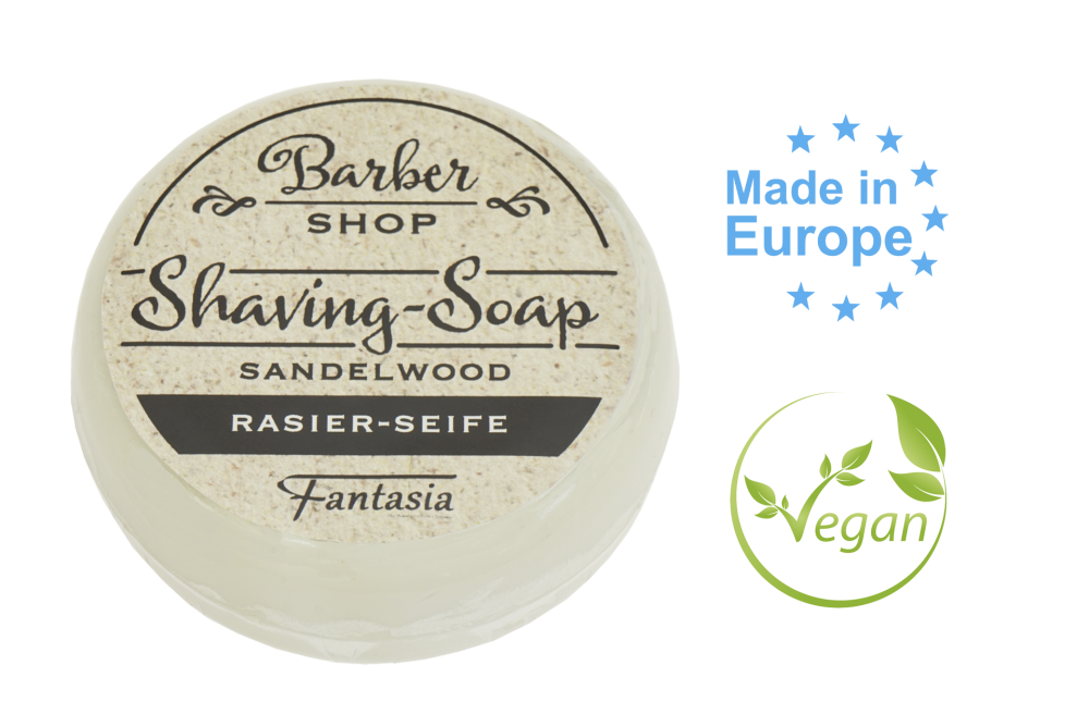 Rasierseife rund 100g, Duft: Sandelwood, Ø 7 cm