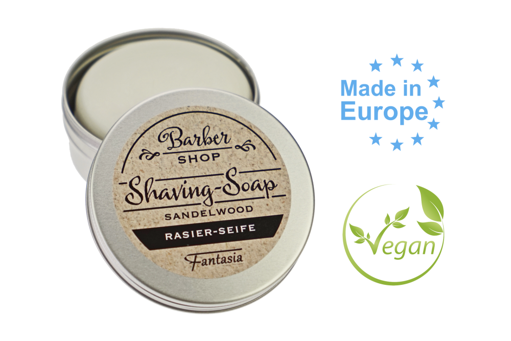 Razor Soap in metal box. Silber, Ø 7,5 cm, Soap 100 Gram.