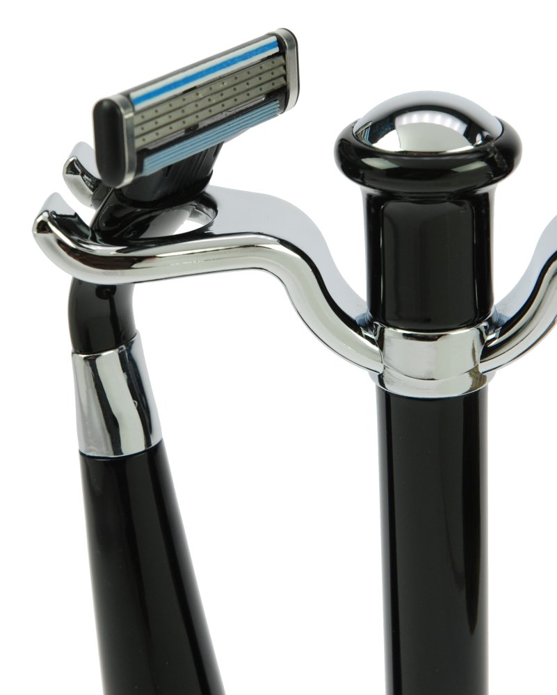 Shaving Set  Mach3, pure badger brush,  Plastic, black/silver, Hight: 17cm