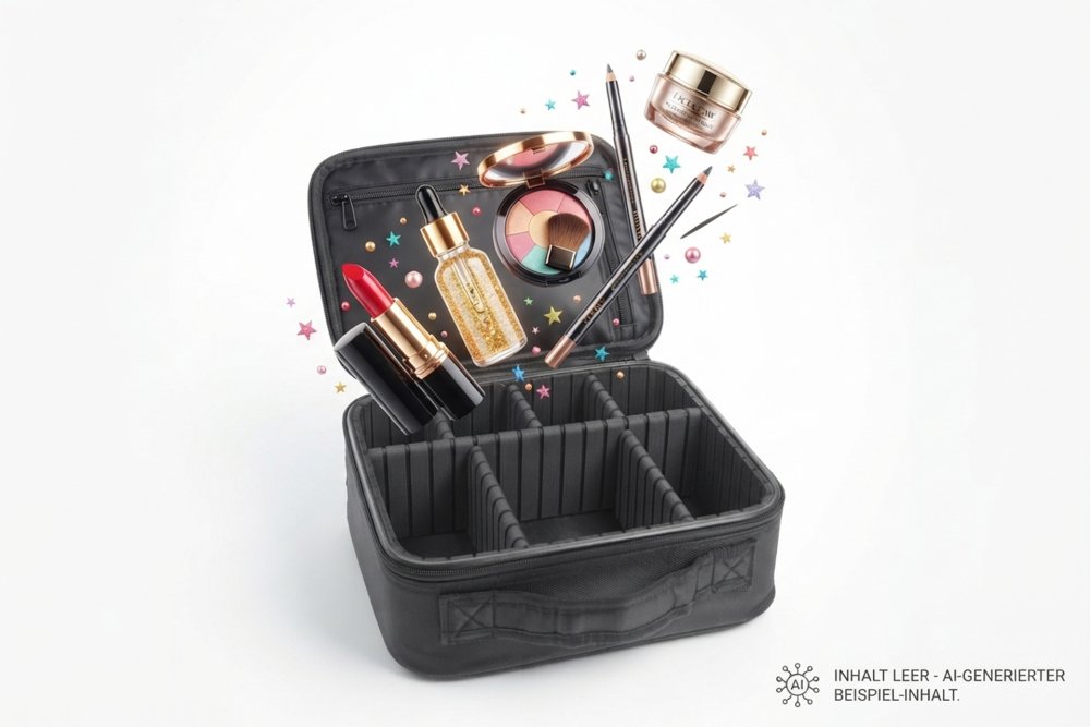 Beauty Tool Case schwarz, 22,5 x 25,5 x 9,5 cm, mit Organizer-Einteilungen