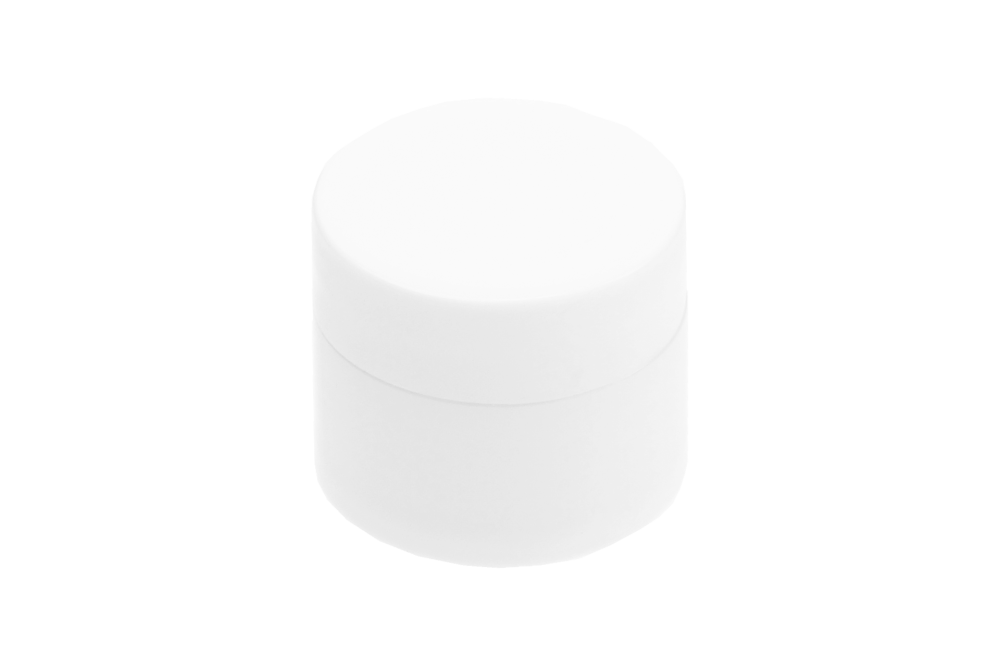 Kosmetik-Dose, Kunststoff, weiß mit Innendeckel, für 3 ml, Ø 3,2 cm, Höhe: 2,7