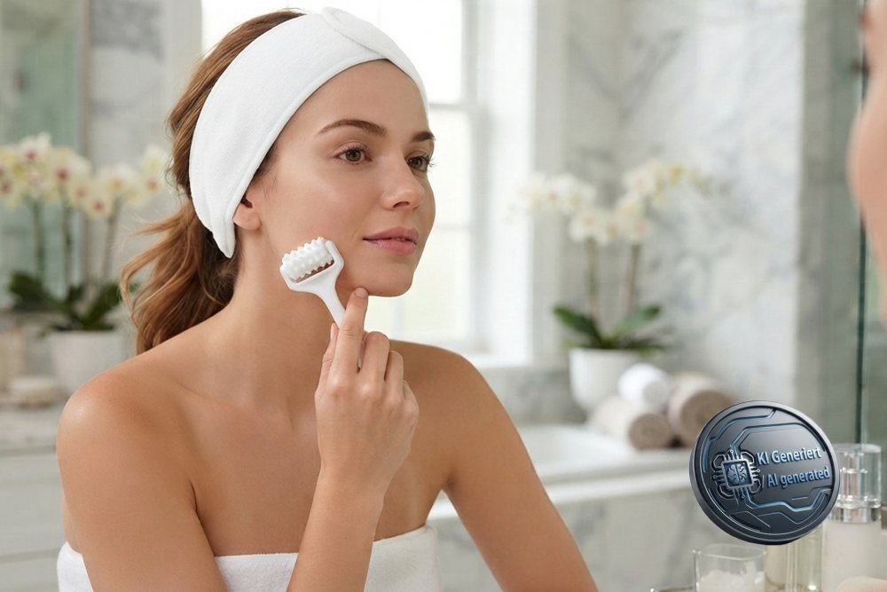 Facial massager, white, Length: 14 cm