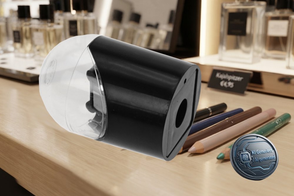 Cosmetic pen sharpener , black/transparent, Ø 2,8 cm, Height:  4 cm