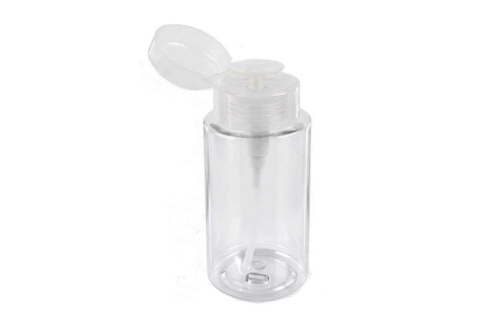 Pumpflasche, Kunststoff, transparenter Deckel, für 200 ml, Ø 5,8 cm, Höhe: 10,2 cm