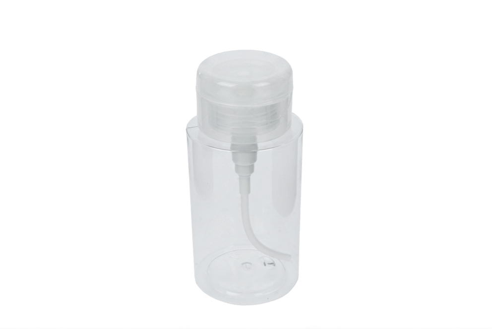 Pumpflasche, Kunststoff, transparenter Deckel, für 200 ml, Ø 5,8 cm, Höhe: 10,2 cm