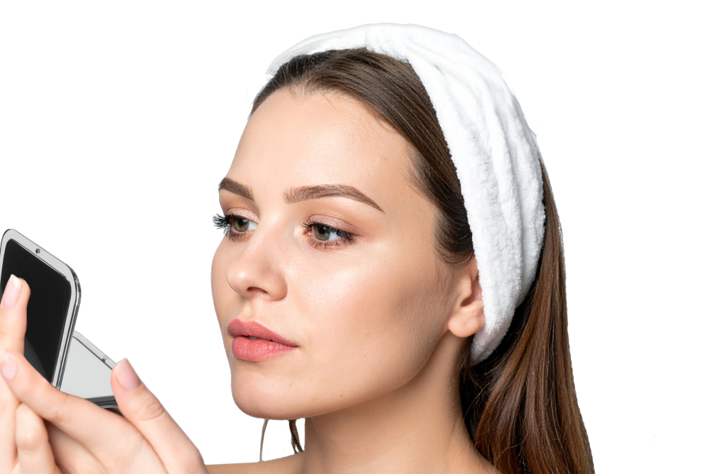 Kosmetik-Haarband, Baumwoll-Stretch, weiß, Breite 7 cm, Umfang 38 cm