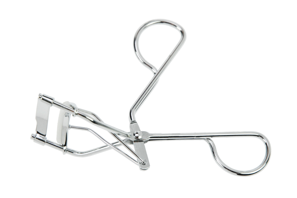 Eyelash-Curler, metal, silver nickel plated with rubber, Length: 11 cm