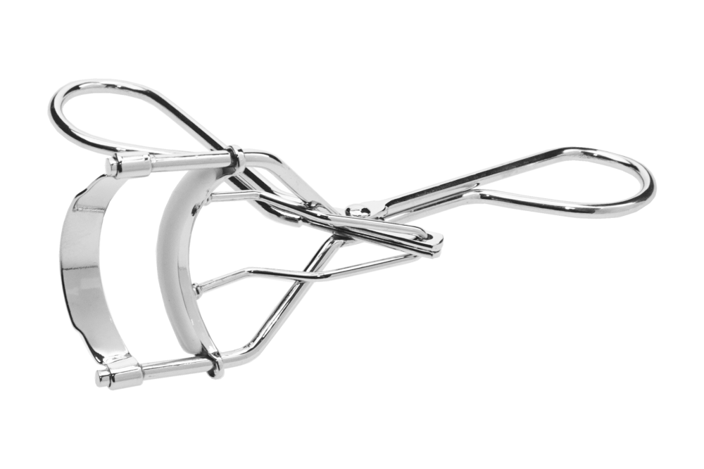 Eyelash-Curler, metal, silver nickel plated with rubber, Length: 11 cm