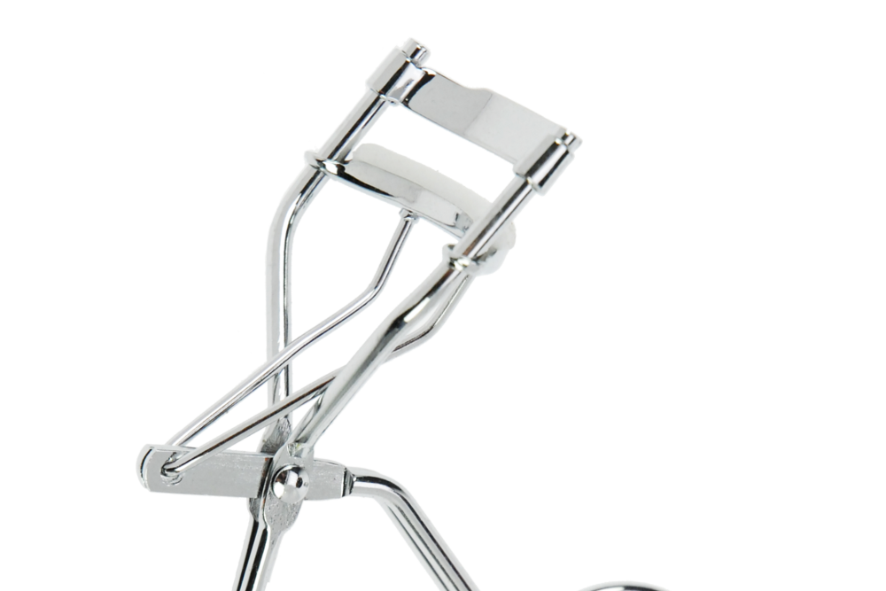 Eyelash-Curler, metal, silver nickel plated with rubber, Length: 11 cm