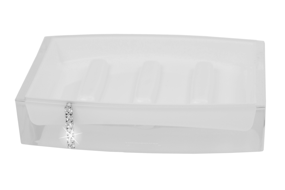 Soap dish, white. Crystal collection, Size: 13 x 9 cm, Higth: 3 cm