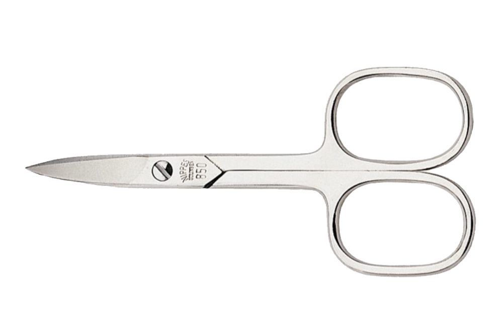 Nagelschere mit gebogene Spitze, vernickelt,  850