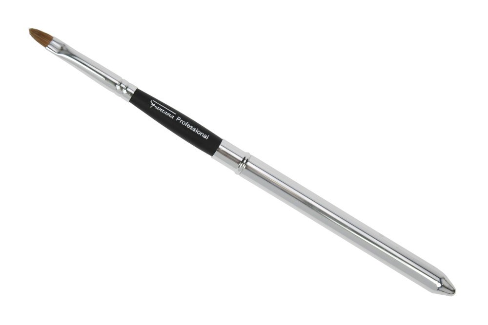 Lippenpinsel, flach, oval, Synthetikhaar einsteckbar in Hülle, Länge: 10,5 cm