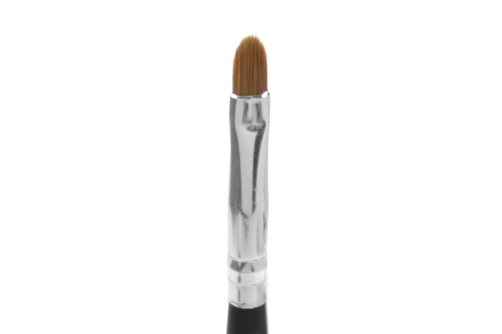 Lippenpinsel, flach, oval, Synthetikhaar einsteckbar in Hülle, Länge: 10,5 cm