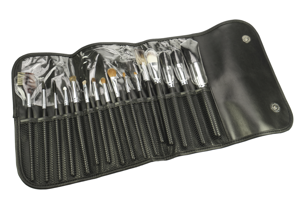 Pinsel Tasche bestückt mit 16 Schminkpinseln