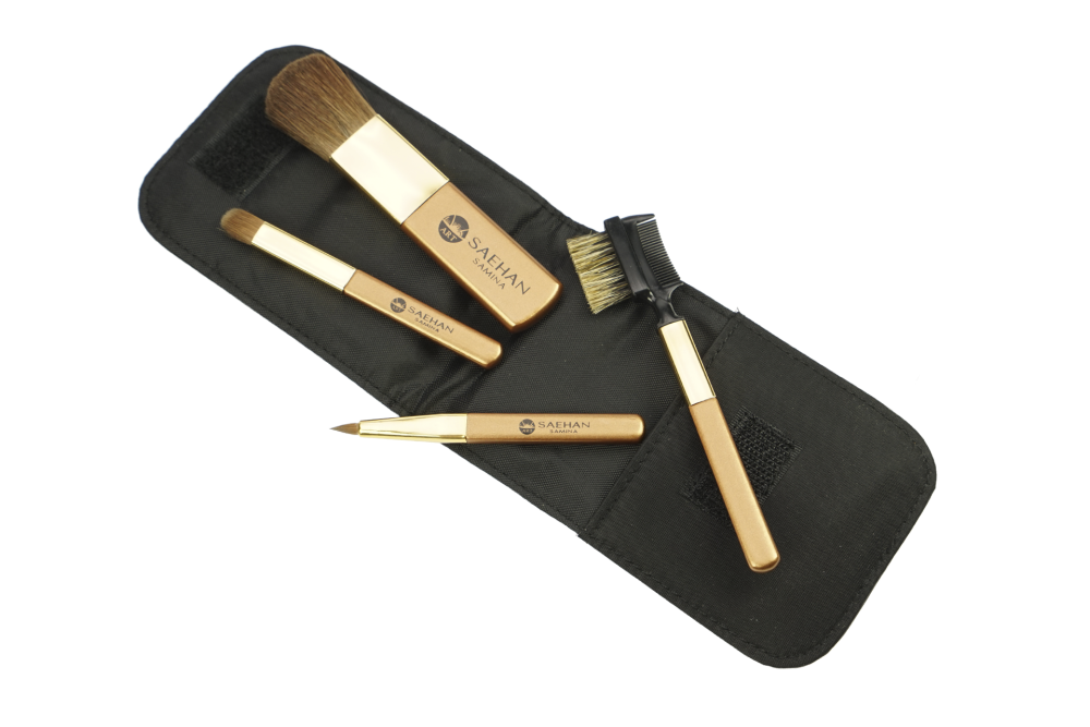 Pinsel-Set 4-tlg. Naturhaar mit Holzgriff im Etui