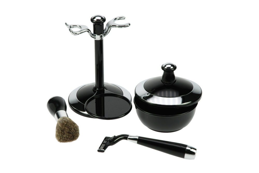 Shaving Set, Plastic, black