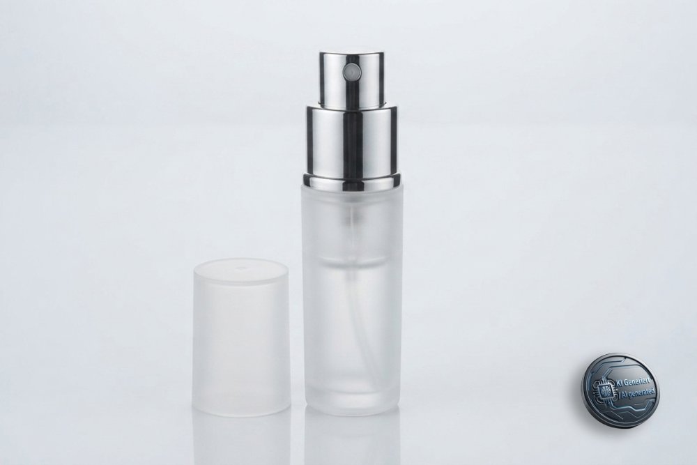 Atomiser Plastic with Glass-bottle, Transparent-white, for 8 ml, Height: 9 cm