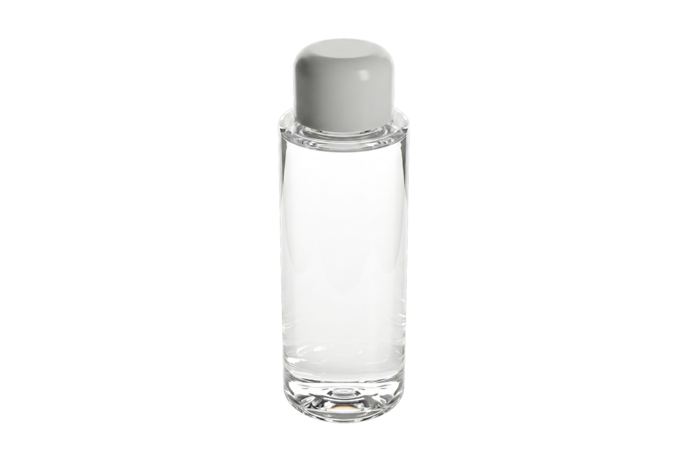 Cosmetic Bottle, empty, Plastic, white cap, for 100 ml, Ø 3,8 cm, Height: 11,5 cm