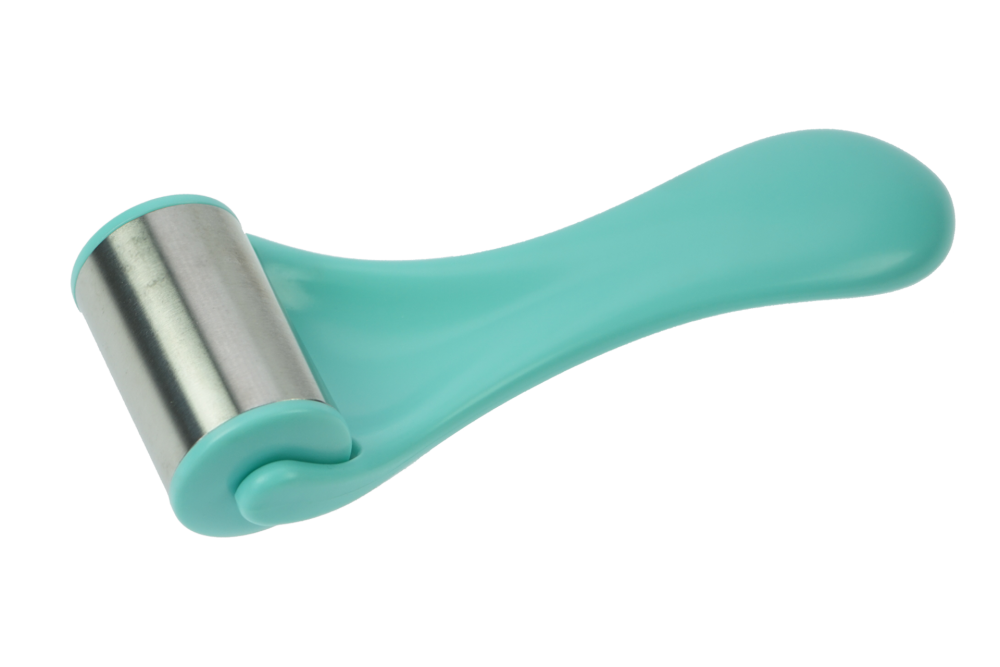 Ice-Roller mit Edelstahl-Rolle gefüllt mit Kühlperlen Länge: 17 cm