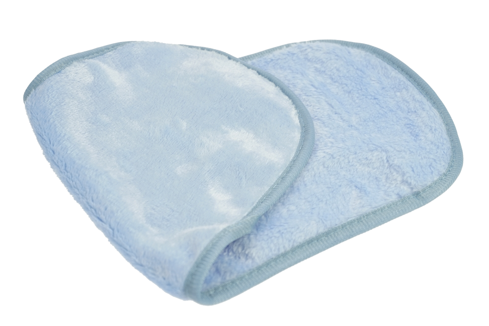 Gesichtsreinigungs-Tuch aus Microfaser, hellblau, in Klarsicht-Tasche, Maße: 38 x 17 cm