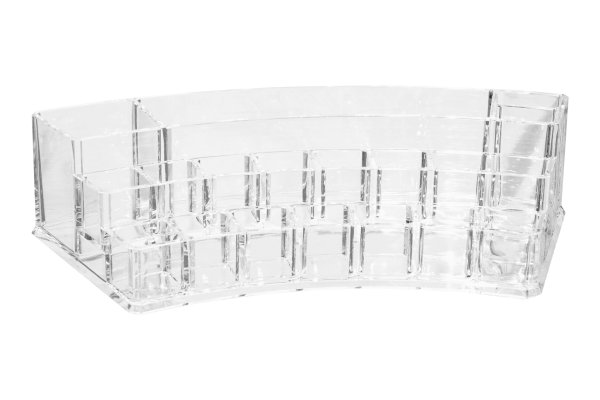Kosmetik-Organizer, Acryl, halbrund, leer, Maße: 28,2 x 11,9 cm, Höhe 6,5 cm