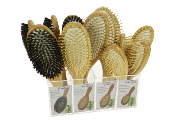 Display with 12 bamboo brushes
