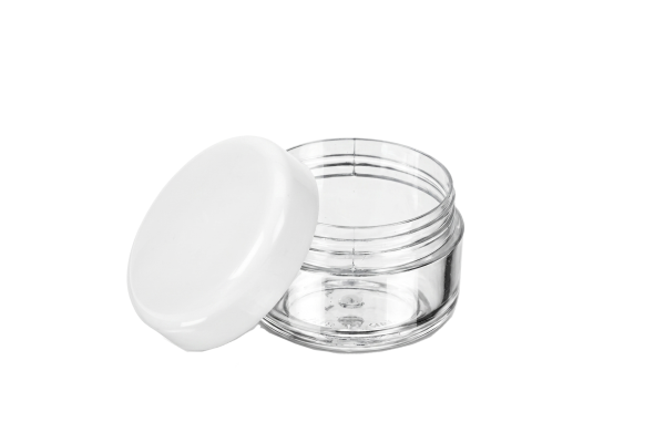 Kosmetik-Dose, Kunststoff, weißer Deckel, für 6 ml, Ø 2,9 cm, Höhe: 2 cm