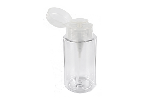 Pumpflasche, Kunststoff, transparenter Deckel, für 200 ml, Ø 5,8 cm, Höhe: 10,2 cm